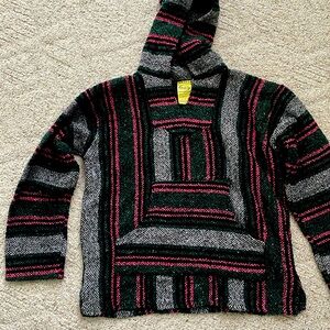 Franks aztec baja cali Mexican inspired poncho honcho stripped long sleeve